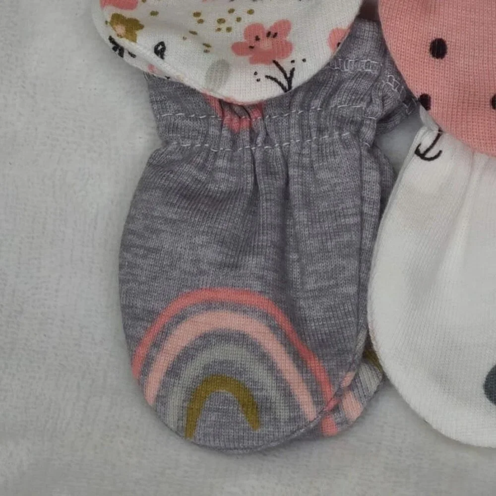 Gerber 4 Pack Baby Girl Mittens 0-3 Months New With Tags